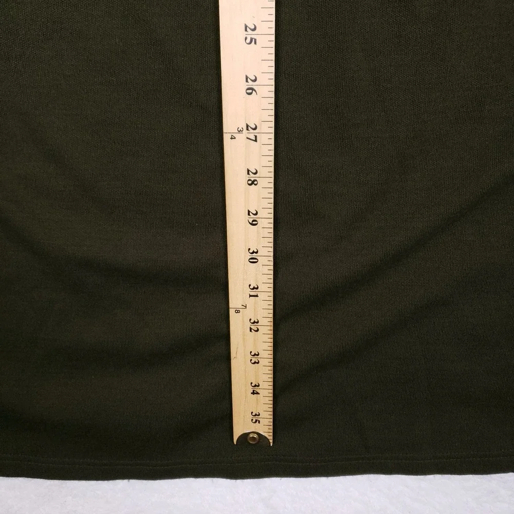 Amanda Charles Sweater Dress Small Olive Green Turtleneck Knit Military Chic - Picture 8 of 8